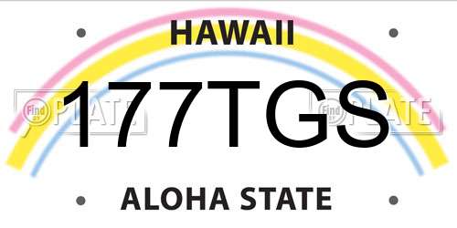 177TGS Hawaii License Plate