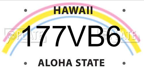 177VB6 Hawaii License Plate