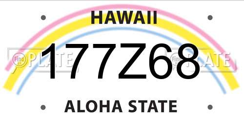 177Z68 Hawaii License Plate