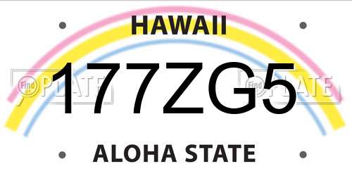 177ZG5 Hawaii License Plate