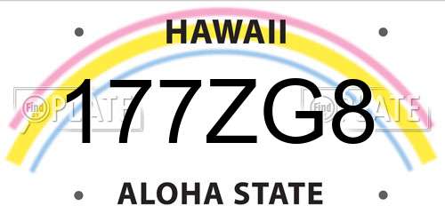 177ZG8 Hawaii License Plate