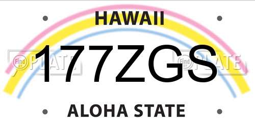 177ZGS Hawaii License Plate
