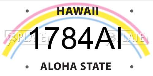 1784AI Hawaii License Plate