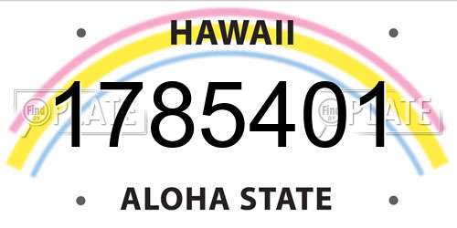 1785401 Hawaii License Plate