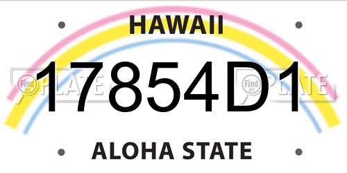 17854D1 Hawaii License Plate
