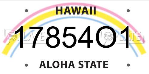 17854O1 Hawaii License Plate