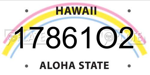 17861O2 Hawaii License Plate