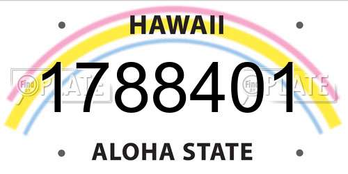 1788401 Hawaii License Plate