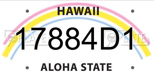 17884D1 Hawaii License Plate