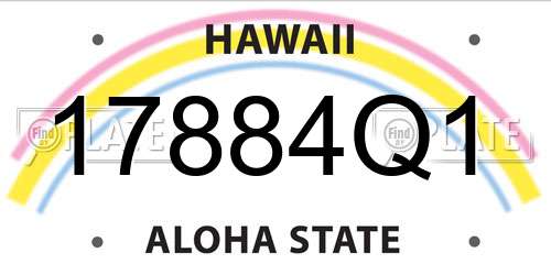 17884Q1 Hawaii License Plate