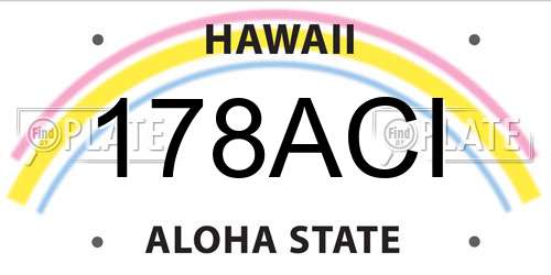 178ACI Hawaii License Plate
