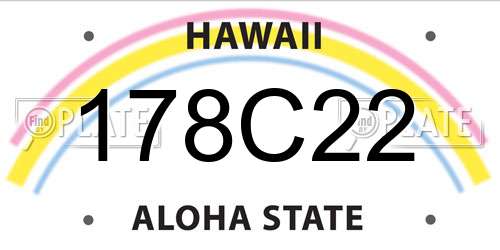 178C22 Hawaii License Plate