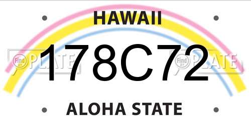 178C72 Hawaii License Plate