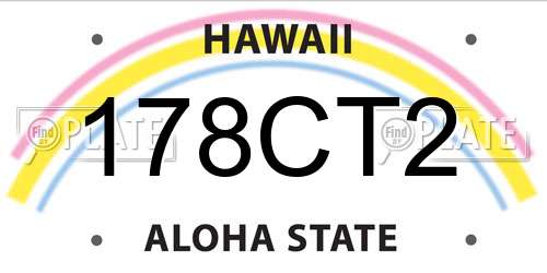178CT2 Hawaii License Plate