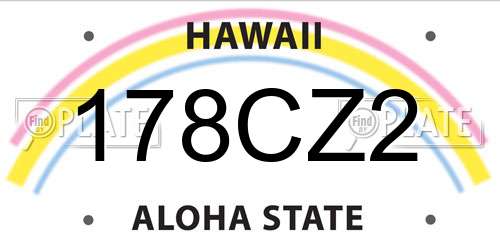 178CZ2 Hawaii License Plate