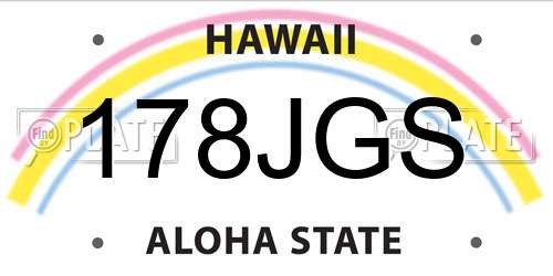 178JGS Hawaii License Plate