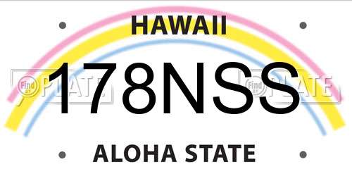178NSS Hawaii License Plate