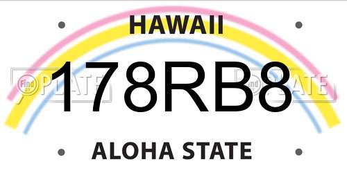 178RB8 Hawaii License Plate