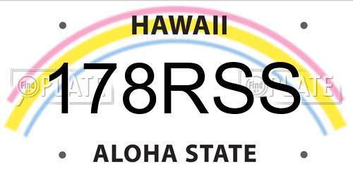 178RSS Hawaii License Plate