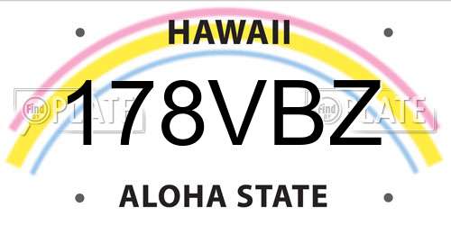 178VBZ Hawaii License Plate