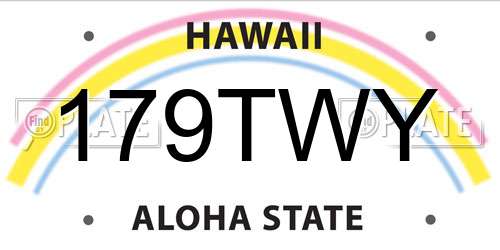 179TWY Hawaii License Plate