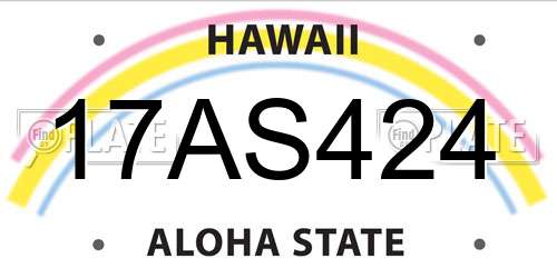 17AS424 Hawaii License Plate