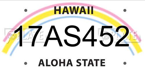 17AS452 Hawaii License Plate