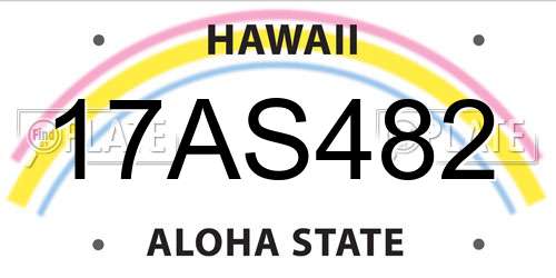 17AS482 Hawaii License Plate
