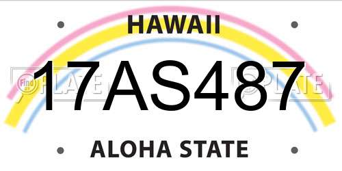 17AS487 Hawaii License Plate