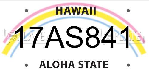 17AS841 Hawaii License Plate