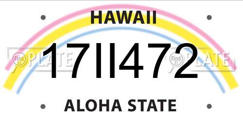 17II472 Hawaii License Plate