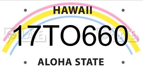 17TO660 Hawaii License Plate