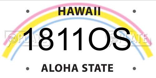 1811OS Hawaii License Plate