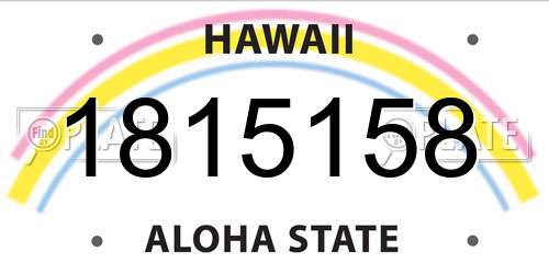 1815158 Hawaii License Plate