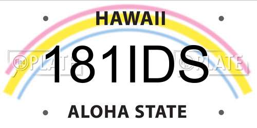 181IDS Hawaii License Plate