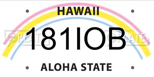 181IOB Hawaii License Plate