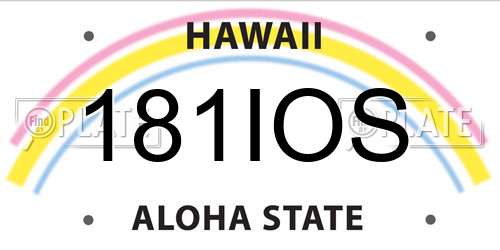 181IOS Hawaii License Plate
