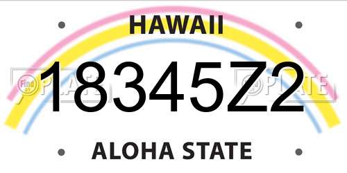 18345Z2 Hawaii License Plate