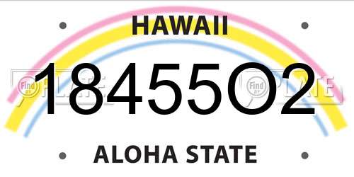 18455O2 Hawaii License Plate
