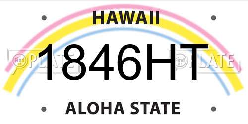 1846HT Hawaii License Plate