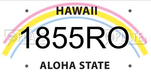 1855RO Hawaii License Plate