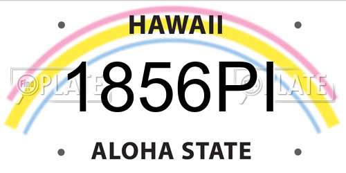 1856PI Hawaii License Plate