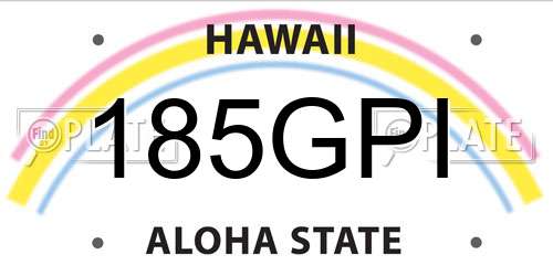 185GPI Hawaii License Plate