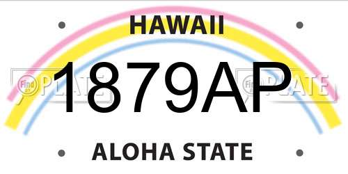 1879AP Hawaii License Plate
