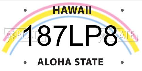 187LP8 Hawaii License Plate