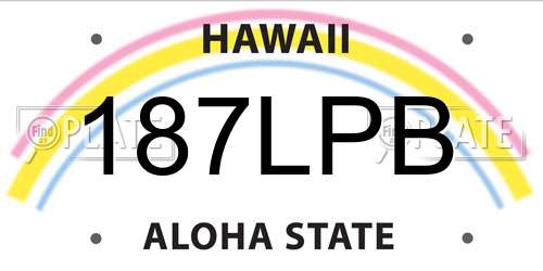 187LPB Hawaii License Plate