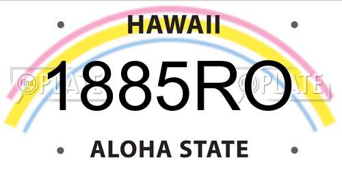 1885RO Hawaii License Plate