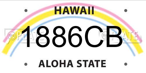 1886CB Hawaii License Plate