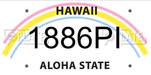 1886PI Hawaii License Plate