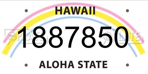 1887850 Hawaii License Plate
